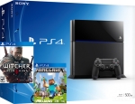 Sony Playstation 4 500Gb + игра The Witcher 3 + игра Minecraft