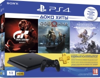 Sony Playstation 4 Slim 1Tb + 3 игры + подписка PlayStation Plus 90 дней